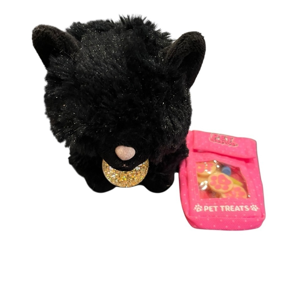 Justice pet shop pixie the black cat plush toy with treats retro y2k